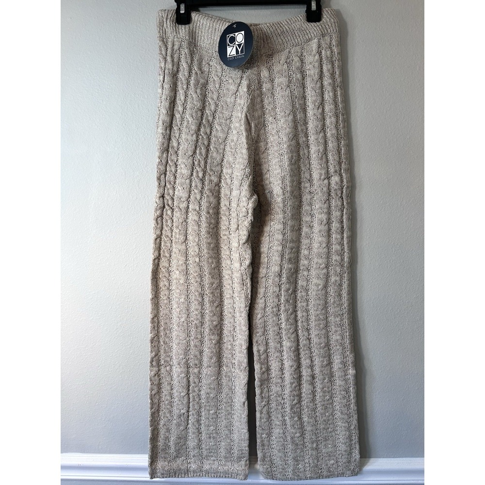 Cozy Casuals Women's Janessa Knit Lounge Pants Size Large Taupe NWT